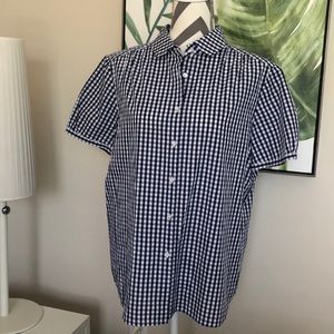 Anne Klein Button Down Checkered Top